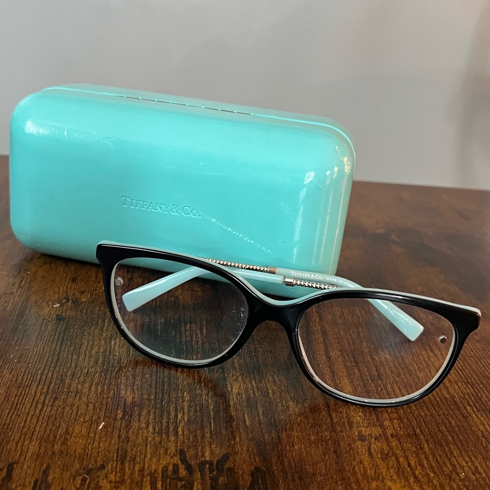 Tiffany & Co. Black Glasses with Blue Accents